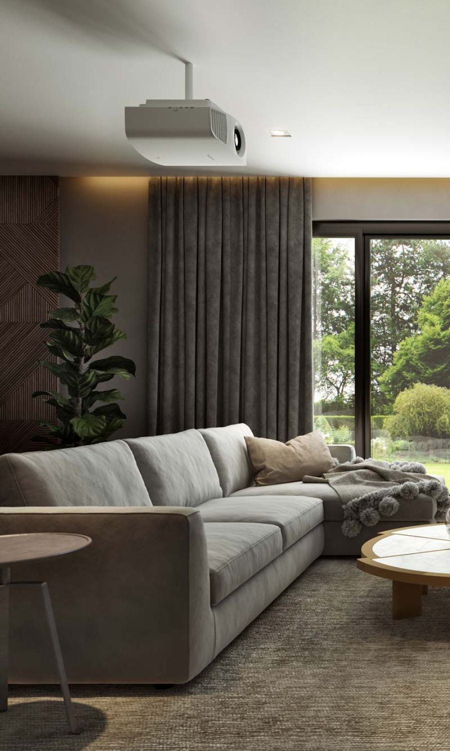 Woman and her kids looking at an ipad together